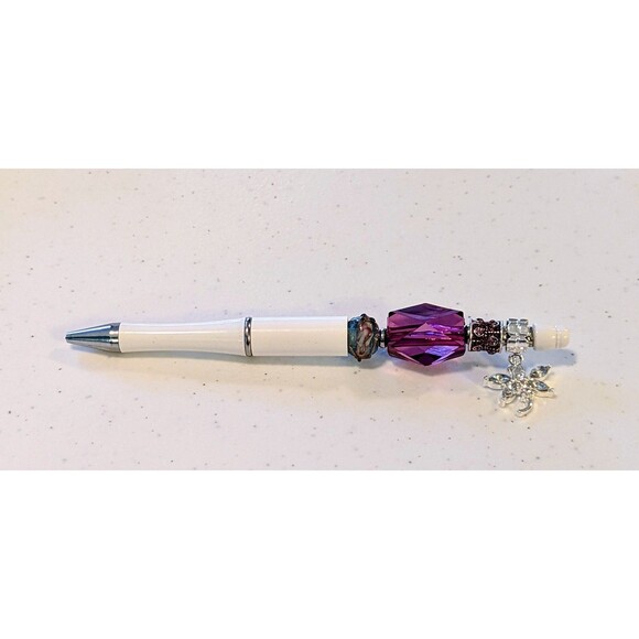 Handmade Other - Beaded Pen - Purple with Dangle, Beaded, Gift Idea NEW